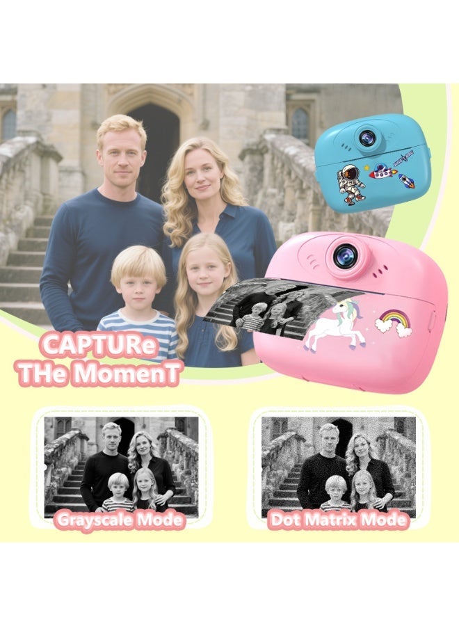 2.4-inch HD instant print kids' camera, pink digital camera, the perfect birthday gift for children aged 3 and up. - Image 4